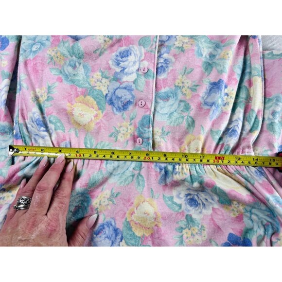 Vintage Miss Oops California  Floral Button-Down Dress With Belt Pastel Pink & B - Picture 11 of 16